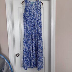 Blue Floral Maxi Dress/Cover Up